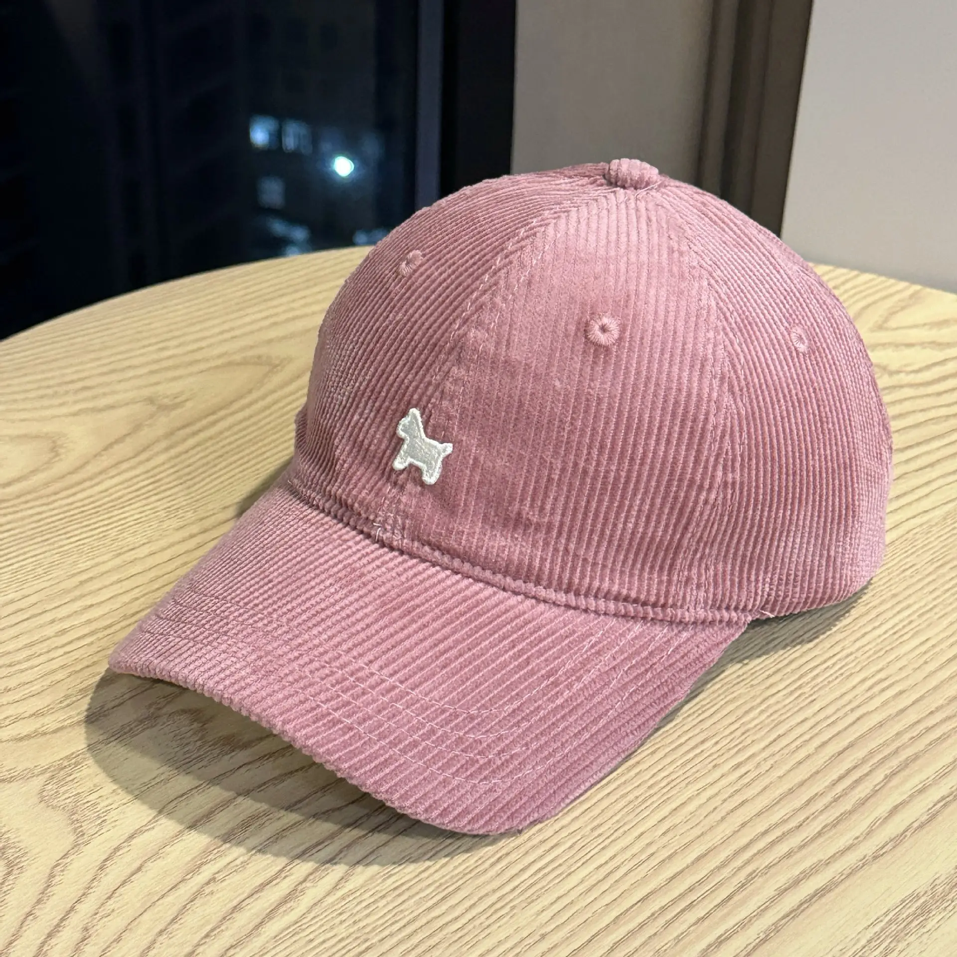 New Corduroy Pony Hats White Pink Unisex Travel Sun Hat - Image 5