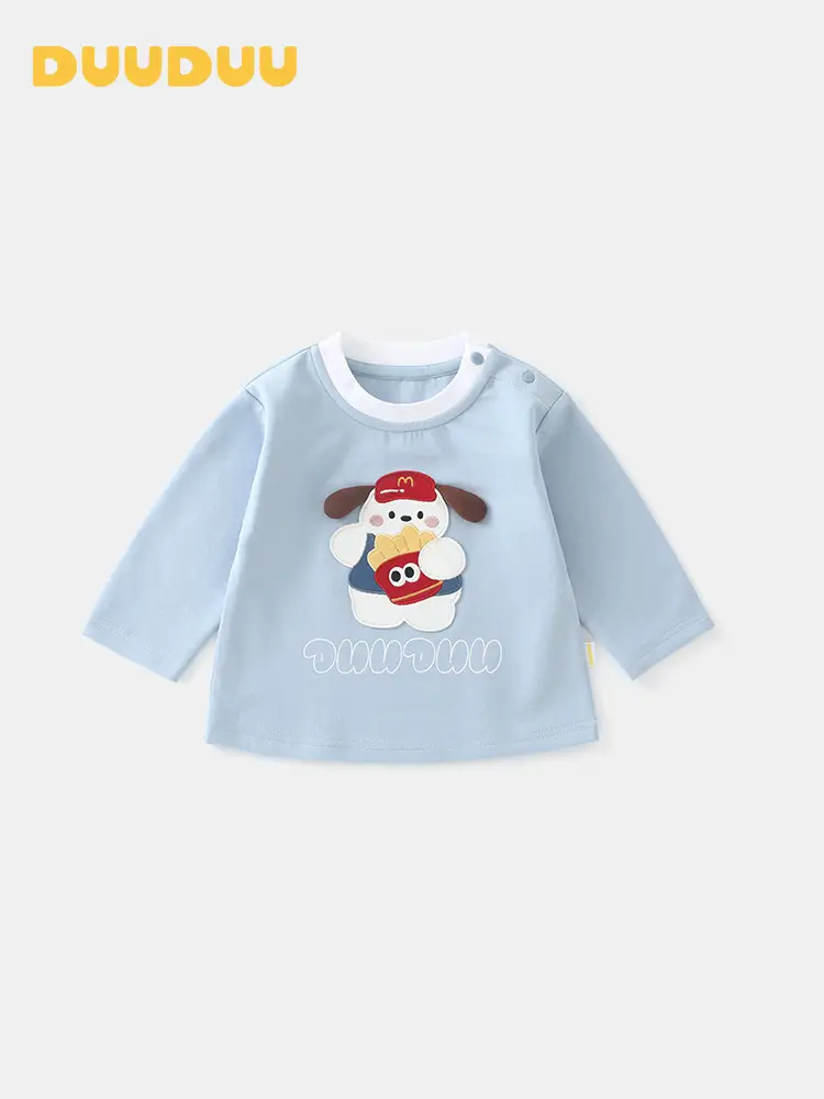 Duuduu Baby Long Sleeve Light Blue Top - Image 3