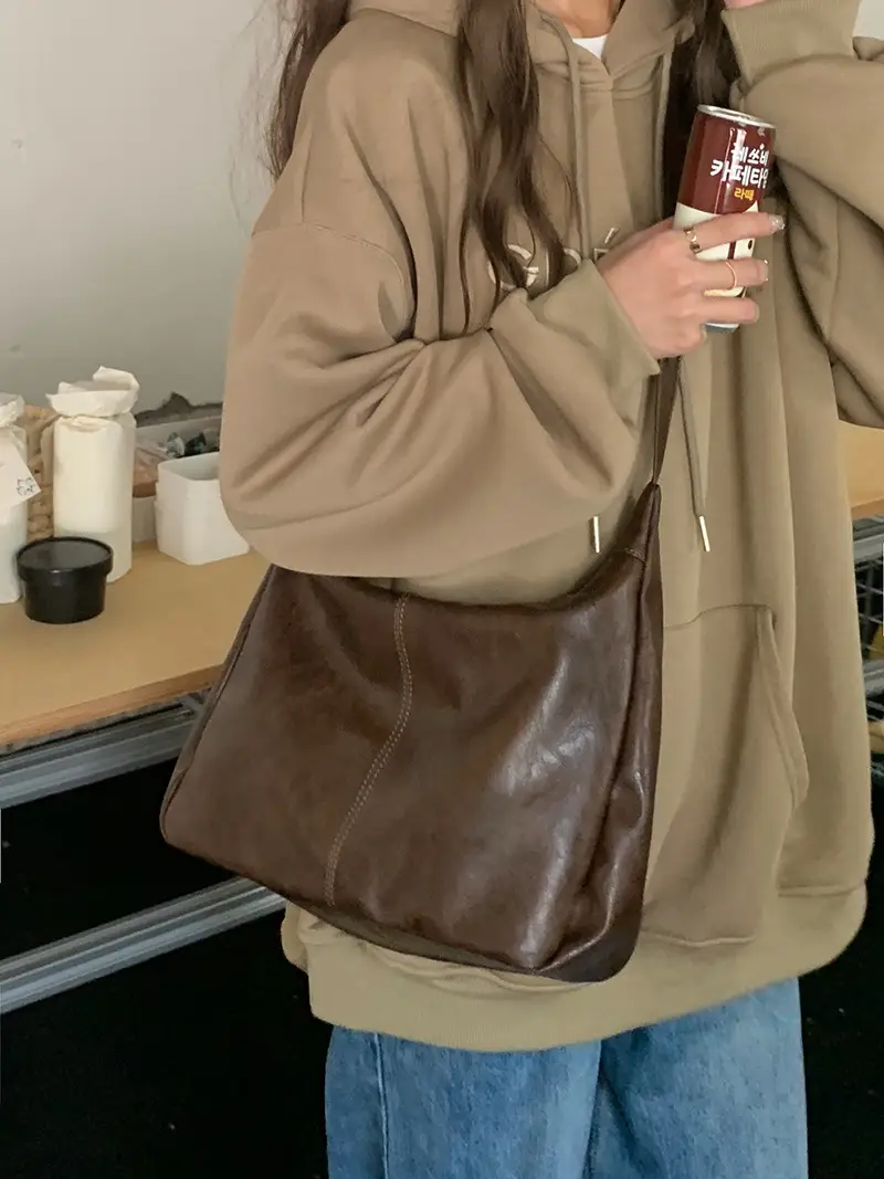 Brown Crossbody Tote Bag for Women College Students — feature 1