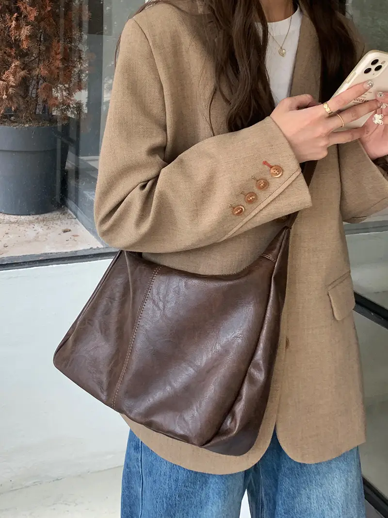 Brown Crossbody Tote Bag for Women College Students — feature 10