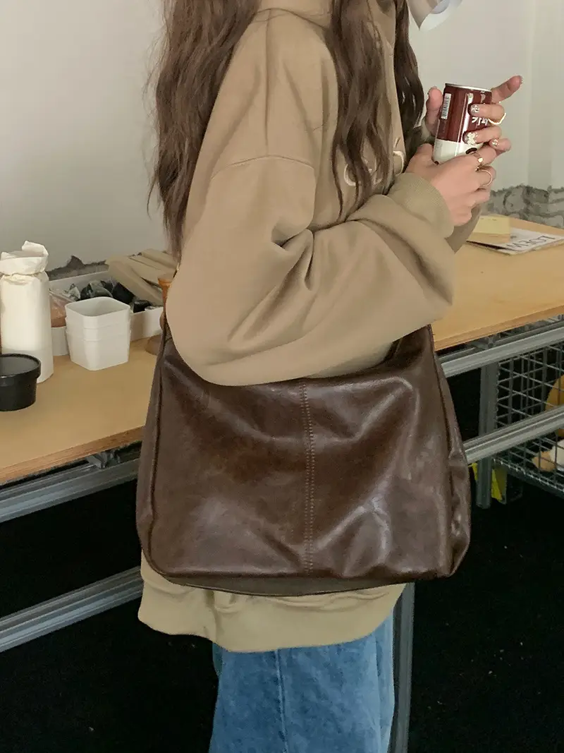 Brown Crossbody Tote Bag for Women College Students — feature 2