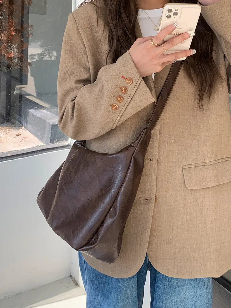Brown Crossbody Tote Bag for Women College Students — feature 9