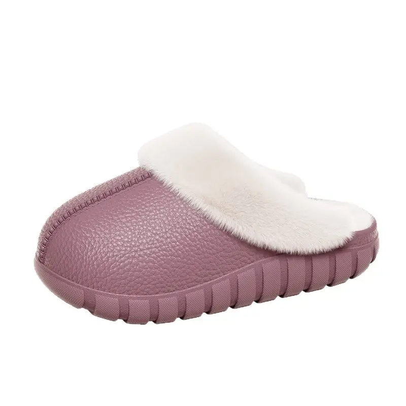 Manufacturer Wholesale Indoor Home Couple Fur Slippers Warm Shoes Postpartum Non-Slip Plus Velvet Men's Cotton Slippers Women - Image 12