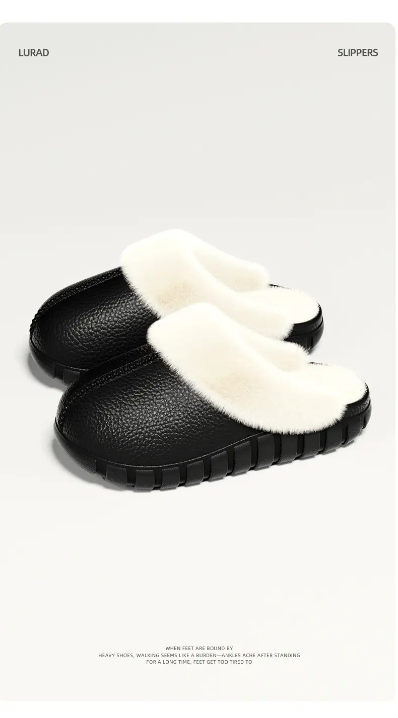 Manufacturer Wholesale Indoor Home Couple Fur Slippers Warm Shoes Postpartum Non-Slip Plus Velvet Men's Cotton Slippers Women — feature 8