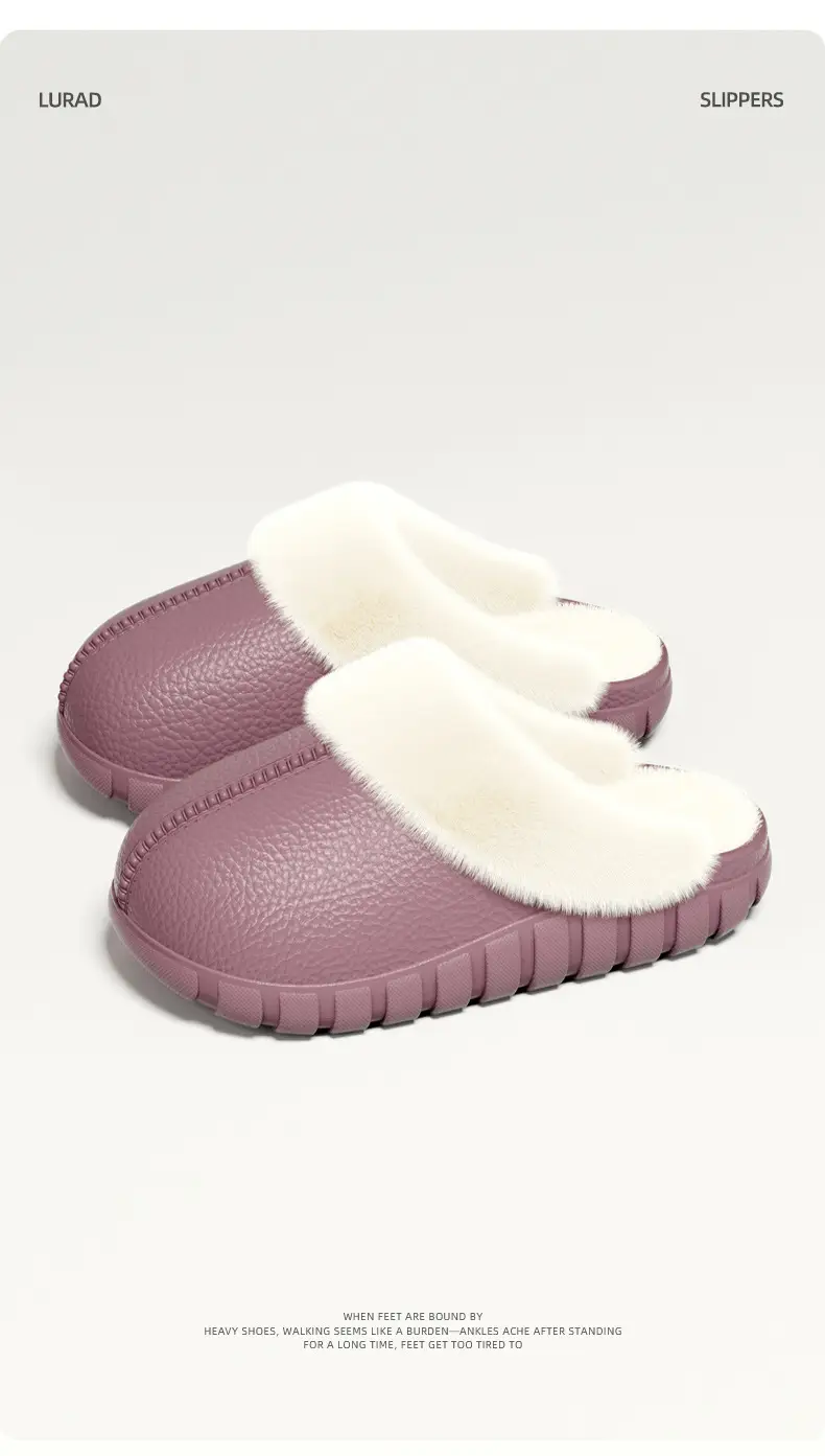 Manufacturer Wholesale Indoor Home Couple Fur Slippers Warm Shoes Postpartum Non-Slip Plus Velvet Men's Cotton Slippers Women — feature 9
