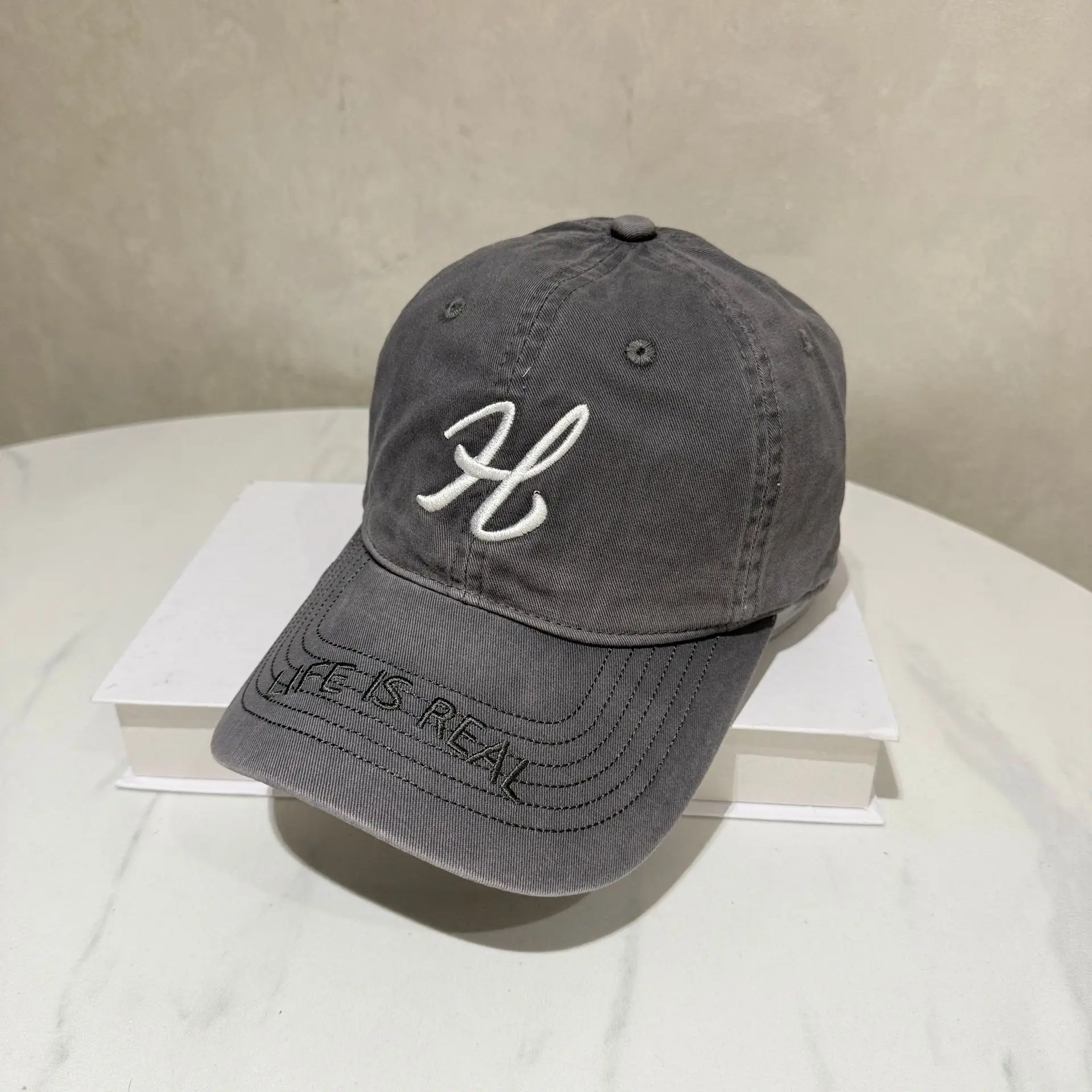 Beige Embroidered Baseball Cap for Women Men - Image 6