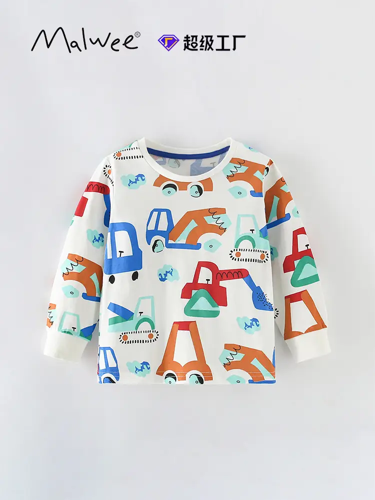 Cross-Brand Boys T-Shirt Autumn Winter New European American Round Neck Long Sleeve