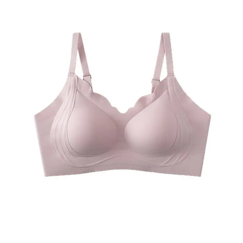 Yixingyao Liquid Foundation Bra, Lifting and Shock-Proof Bra, Big Breasts, Small, Breathable, Traceless Jelly, Wire-Free Bra