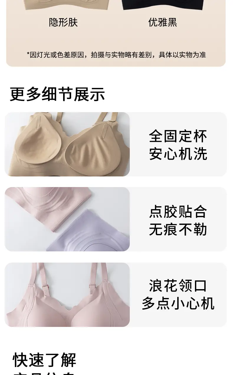 Yixingyao Liquid Foundation Bra, Lifting and Shock-Proof Bra, Big Breasts, Small, Breathable, Traceless Jelly, Wire-Free Bra — feature 14