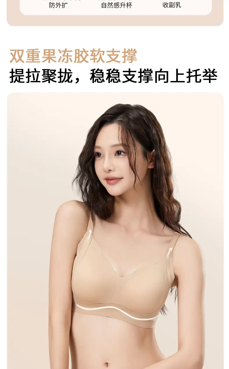 Yixingyao Liquid Foundation Bra, Lifting and Shock-Proof Bra, Big Breasts, Small, Breathable, Traceless Jelly, Wire-Free Bra — feature 6