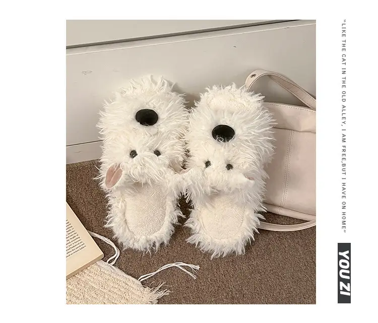 Cute Puppy Cotton Slippers for Women, Autumn/Winter 2026 New Plush West Highland Terrier Slippers for Women in Winter — feature 14