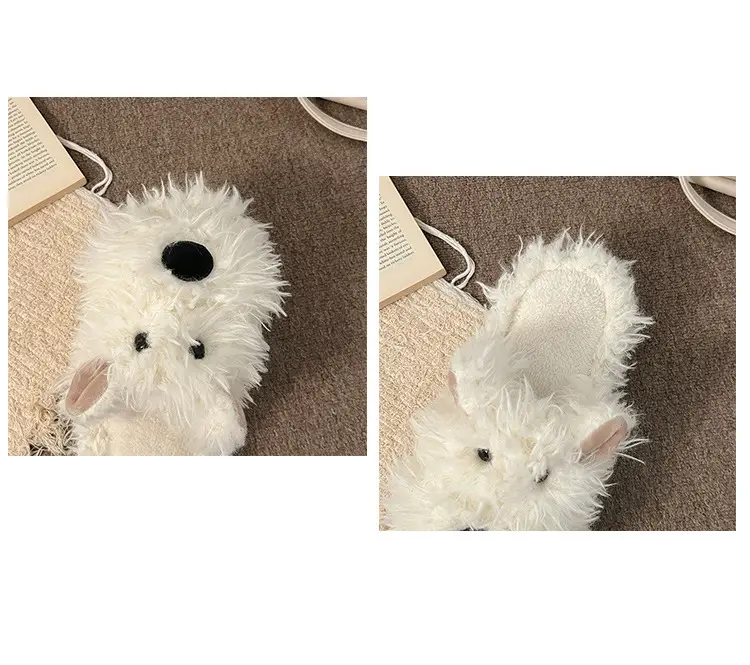 Cute Puppy Cotton Slippers for Women, Autumn/Winter 2026 New Plush West Highland Terrier Slippers for Women in Winter — feature 17