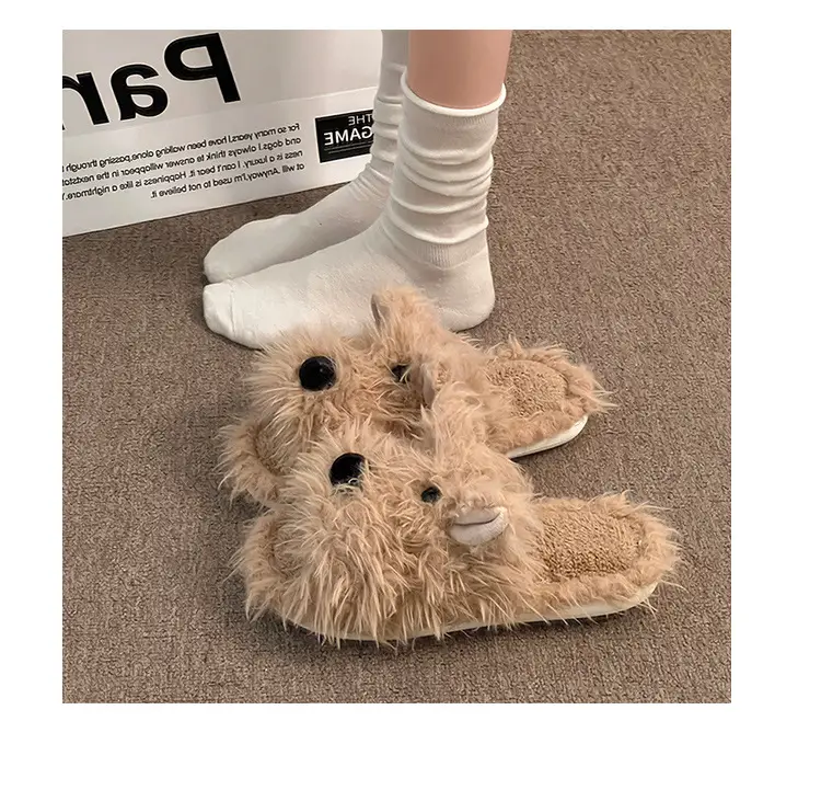 Cute Puppy Cotton Slippers for Women, Autumn/Winter 2026 New Plush West Highland Terrier Slippers for Women in Winter — feature 3