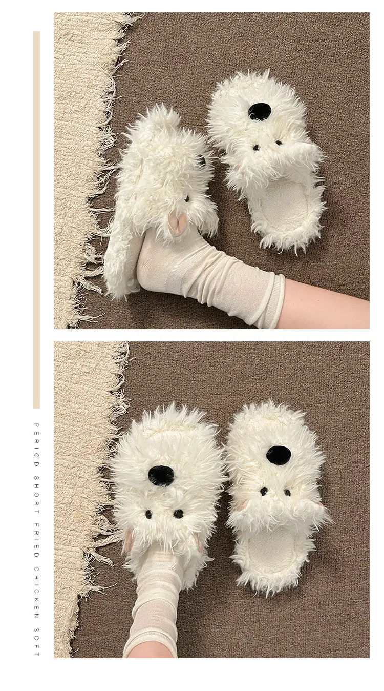 Cute Puppy Cotton Slippers for Women, Autumn/Winter 2026 New Plush West Highland Terrier Slippers for Women in Winter — feature 7
