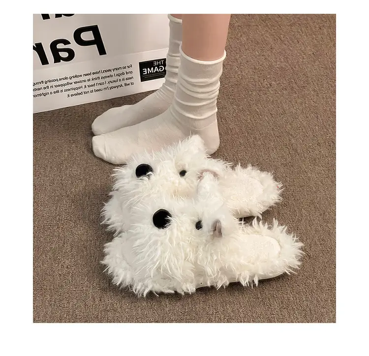 Cute Puppy Cotton Slippers for Women, Autumn/Winter 2026 New Plush West Highland Terrier Slippers for Women in Winter — feature 8