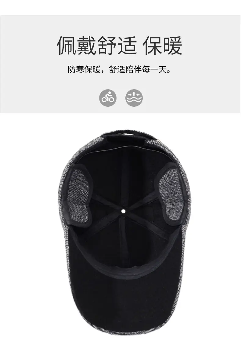Winter Woolen Men's Cap with Ear Protection — feature 5