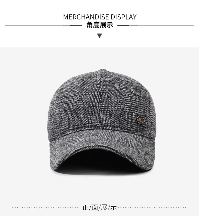 Winter Woolen Men's Cap with Ear Protection — feature 8