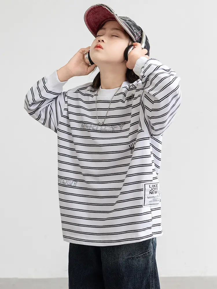 2026 Striped Cotton Long Sleeve T-Shirt for Boys - Image 4