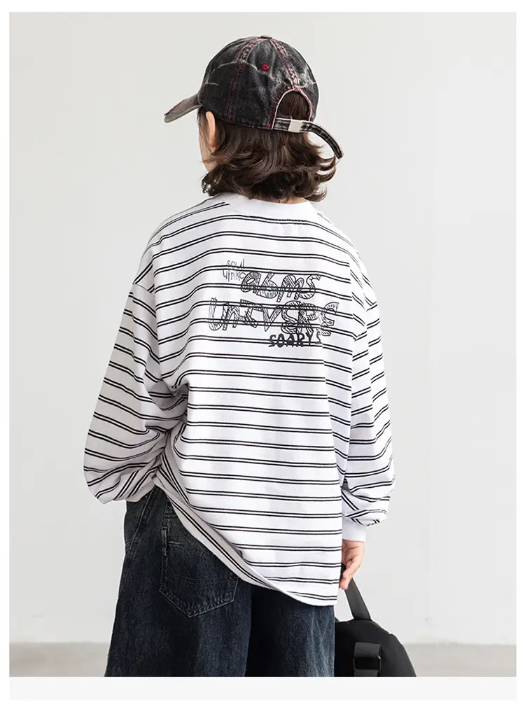 2026 Striped Cotton Long Sleeve T-Shirt for Boys — feature 14
