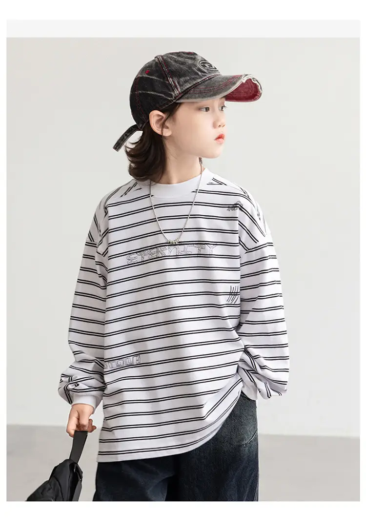 2026 Striped Cotton Long Sleeve T-Shirt for Boys — feature 15
