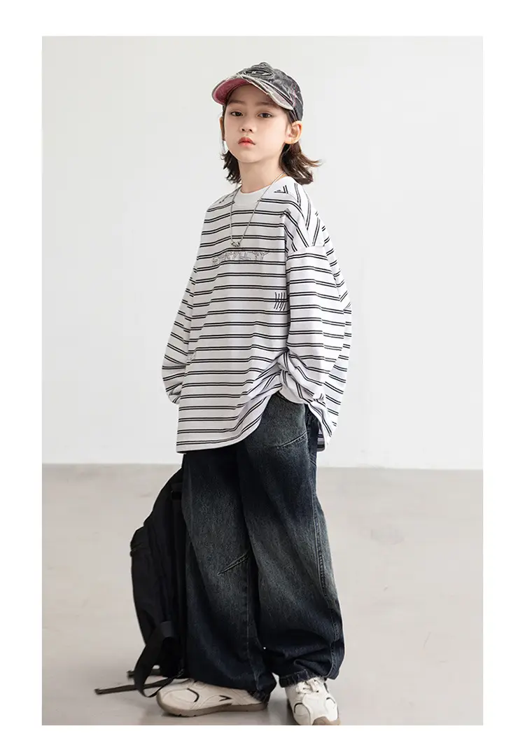 2026 Striped Cotton Long Sleeve T-Shirt for Boys — feature 16