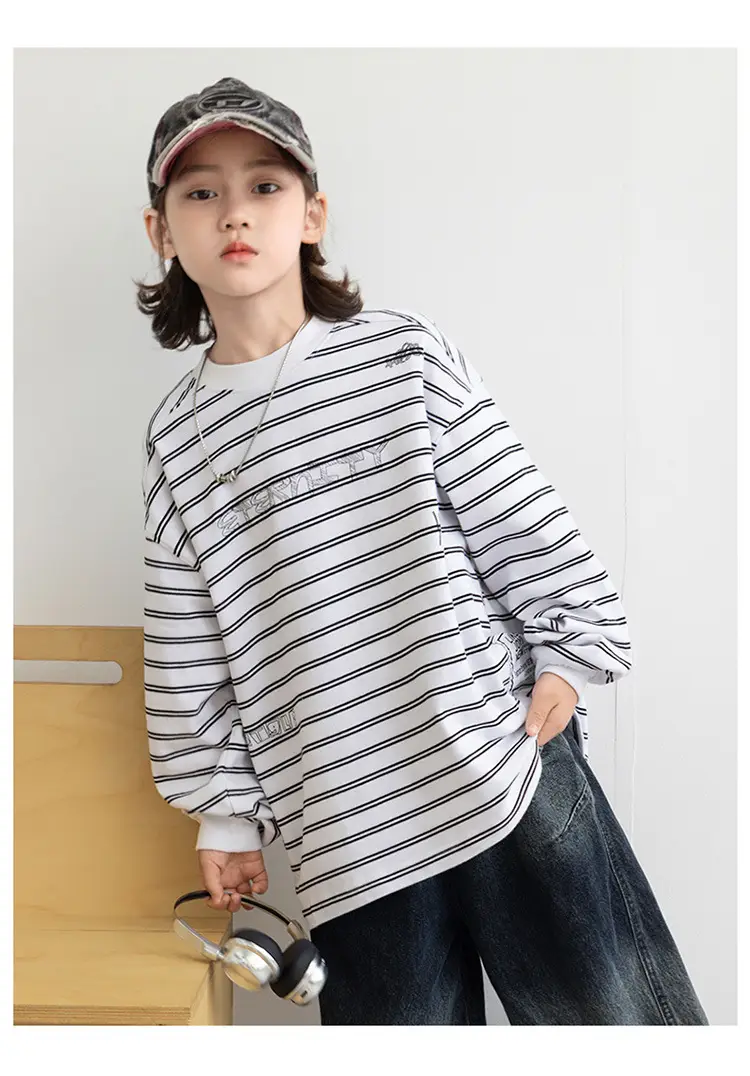 2026 Striped Cotton Long Sleeve T-Shirt for Boys — feature 20