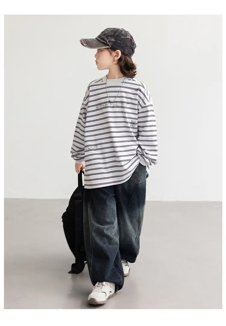 2026 Striped Cotton Long Sleeve T-Shirt for Boys — feature 21