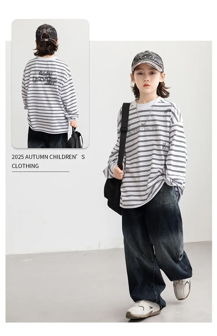 2026 Striped Cotton Long Sleeve T-Shirt for Boys — feature 8