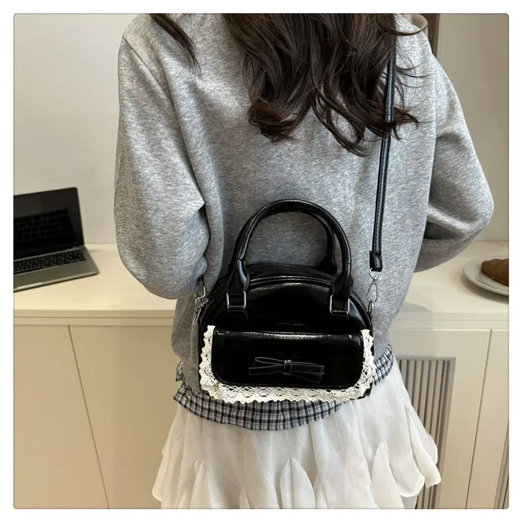 Women Crossbody Bag Pure Color Bow Niche Pillow Bag — feature 19