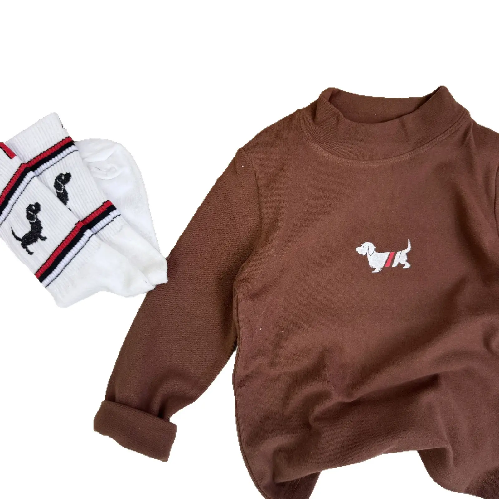 New Kidsren's Long Sleeve T-Shirt Black Puppy Print - Image 7