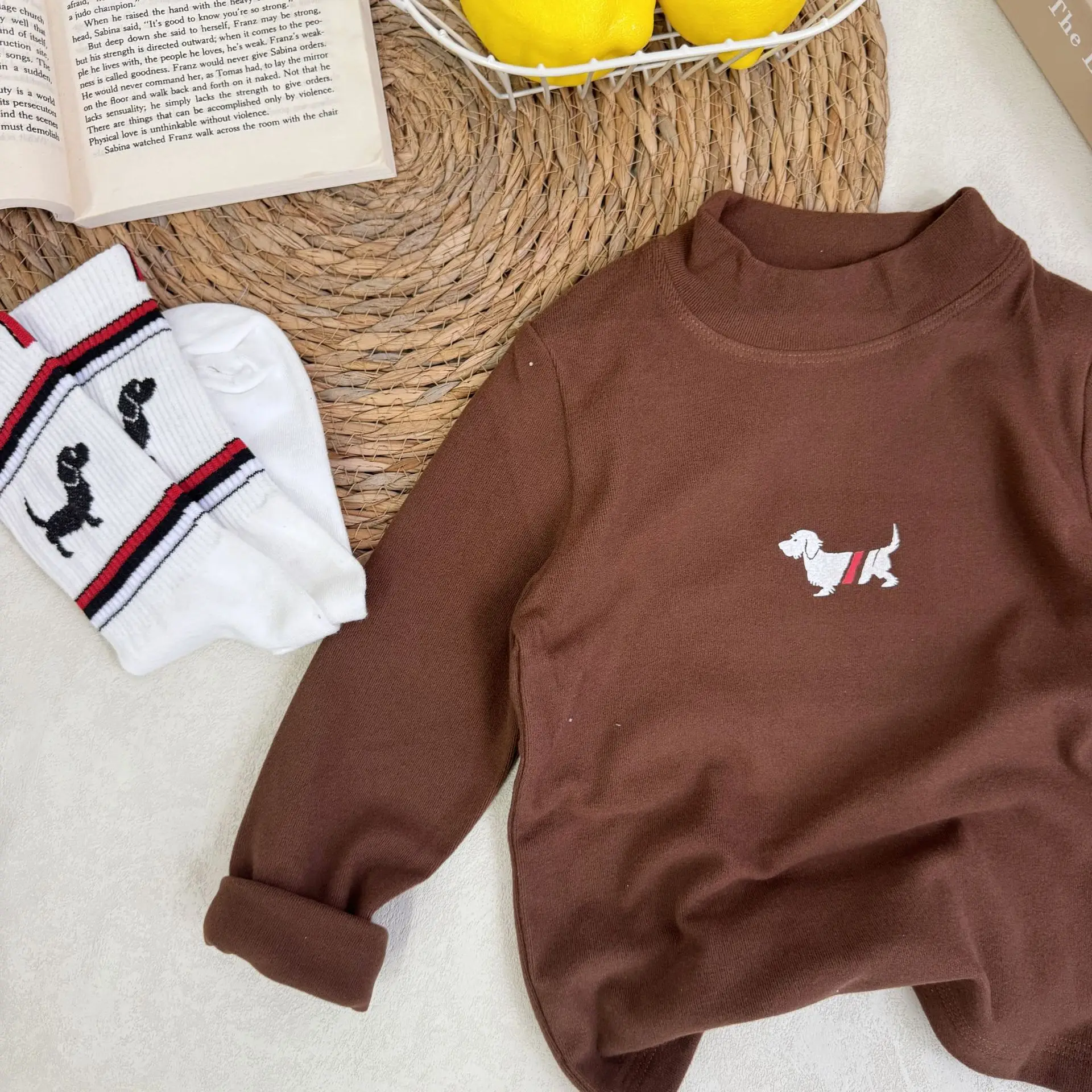 New Kidsren's Long Sleeve T-Shirt Black Puppy Print - Image 3