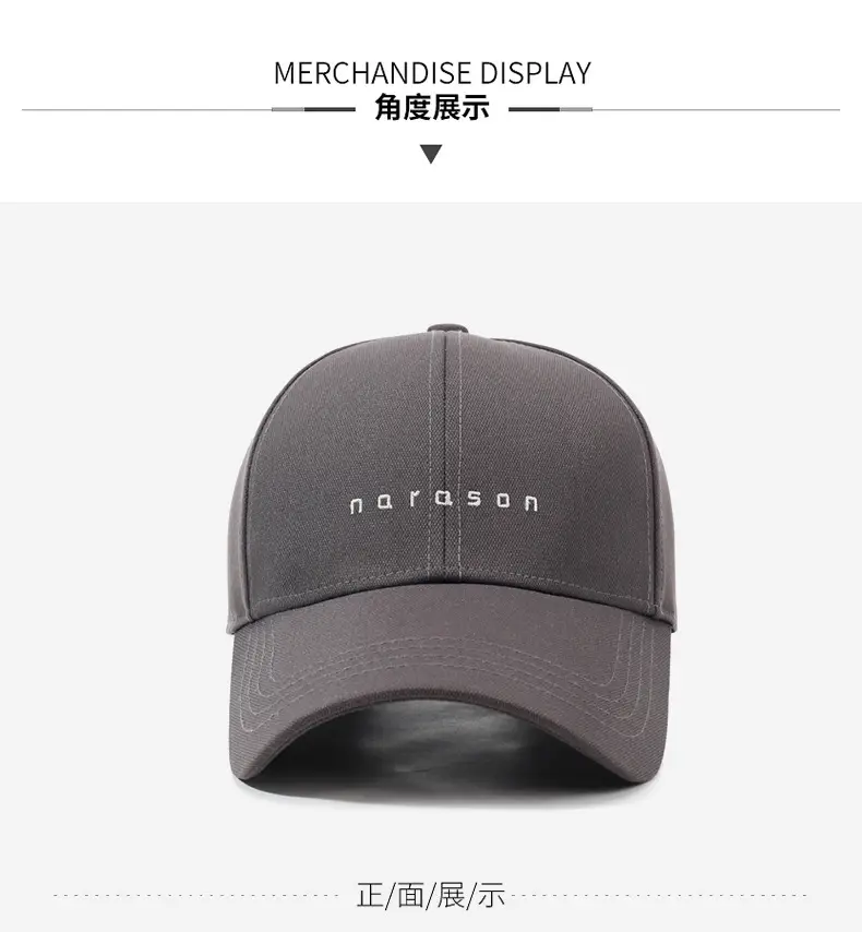 Men's Grey Cotton Baseball Cap with "NORSTON" Logo — feature 9