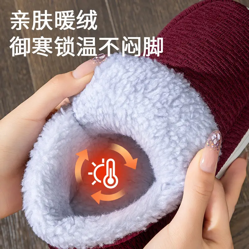 Winter Elderly Cotton Shoes with Heel, Cotton Slippers for Women, Winter Outdoor Thick-Soled Non-Slip Fleece-Lined Thickened Warm Cotton Shoes for Men - Image 9