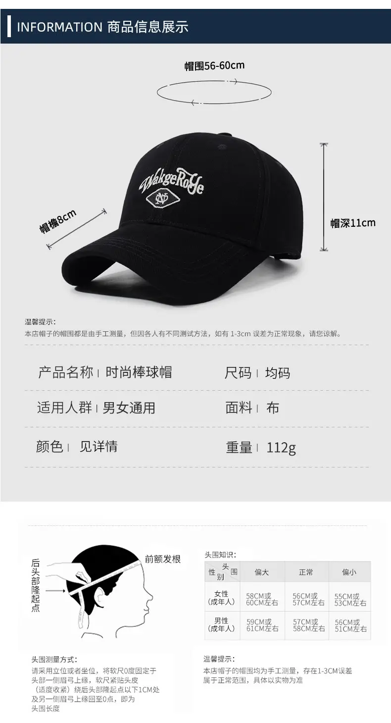 Black Waking Toe Baseball Cap for Women Men — feature 6