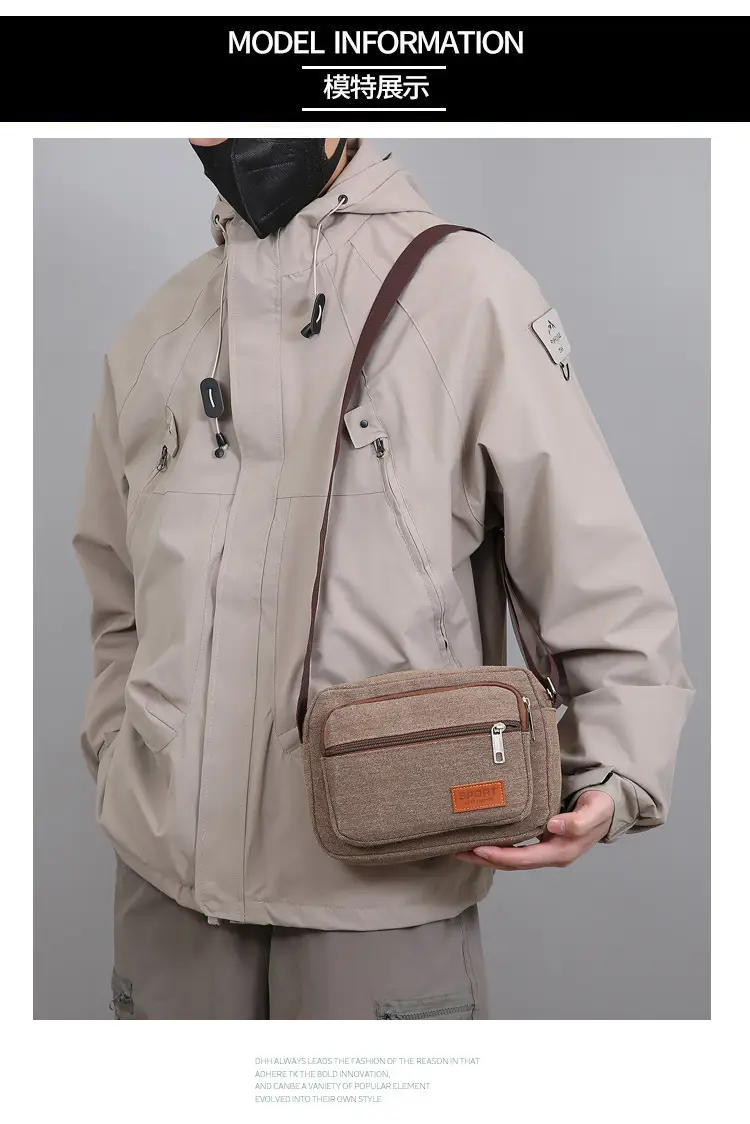 Men's Multi-Layer Shoulder Bag New Color Solid — feature 10