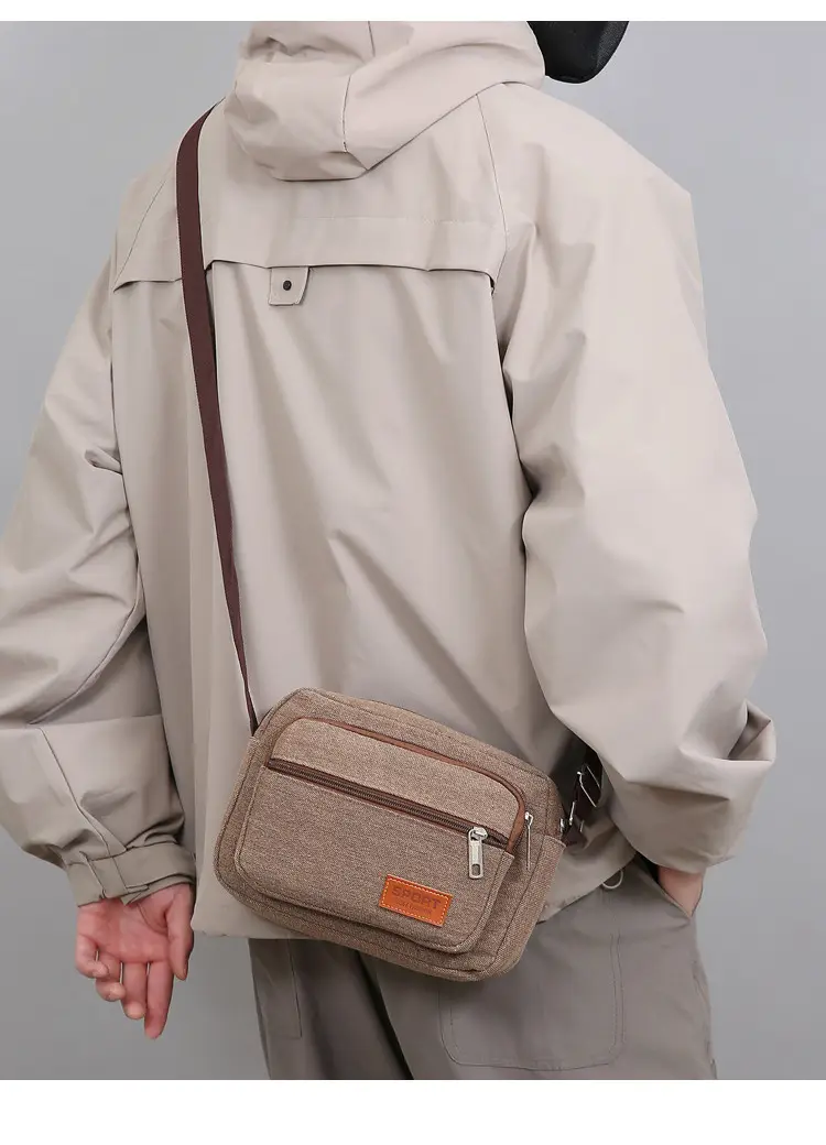 Men's Multi-Layer Shoulder Bag New Color Solid — feature 12