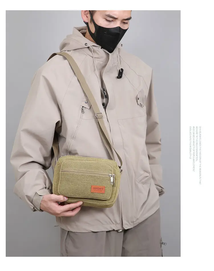 Men's Multi-Layer Shoulder Bag New Color Solid — feature 13