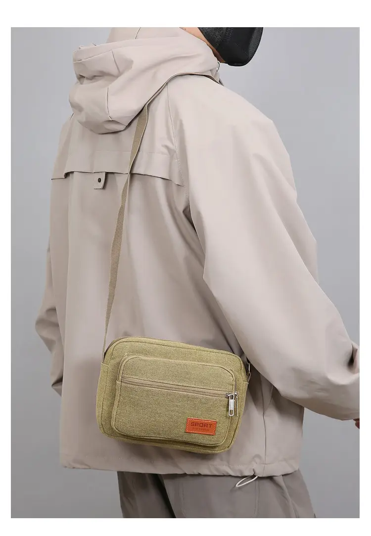 Men's Multi-Layer Shoulder Bag New Color Solid — feature 14