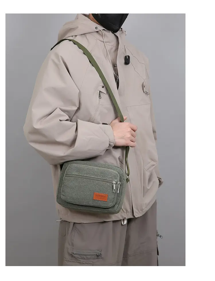 Men's Multi-Layer Shoulder Bag New Color Solid — feature 16