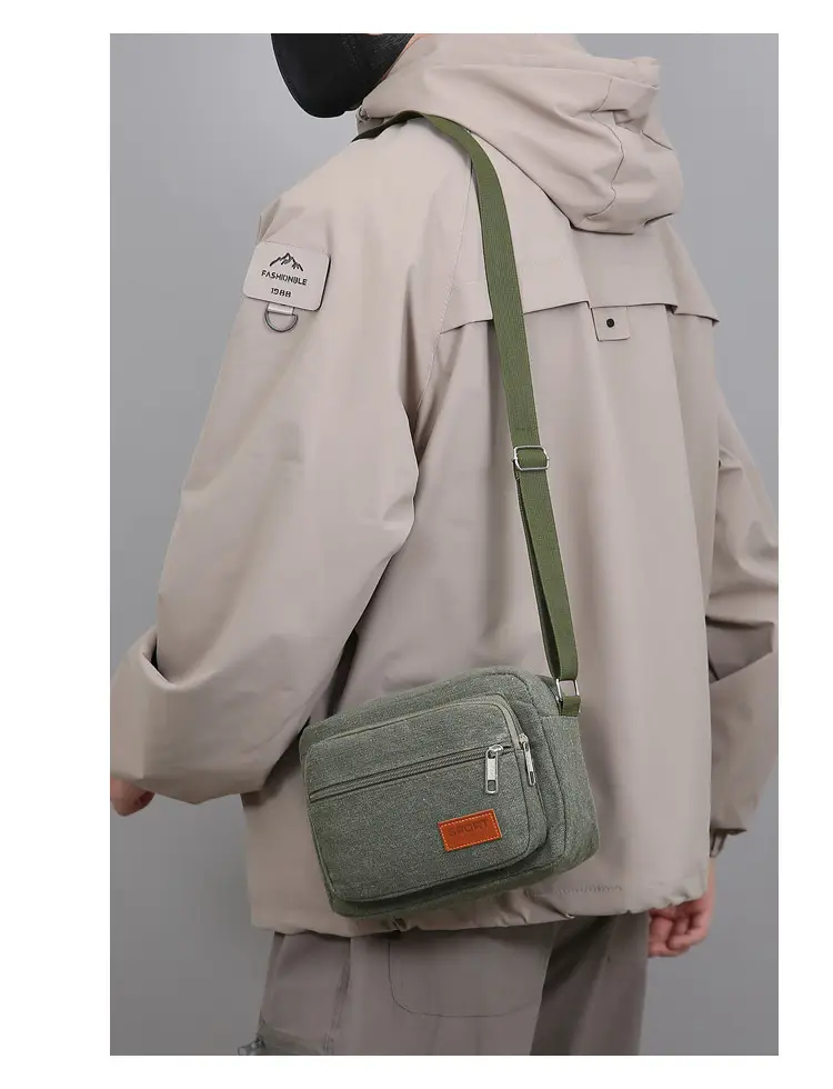 Men's Multi-Layer Shoulder Bag New Color Solid — feature 17