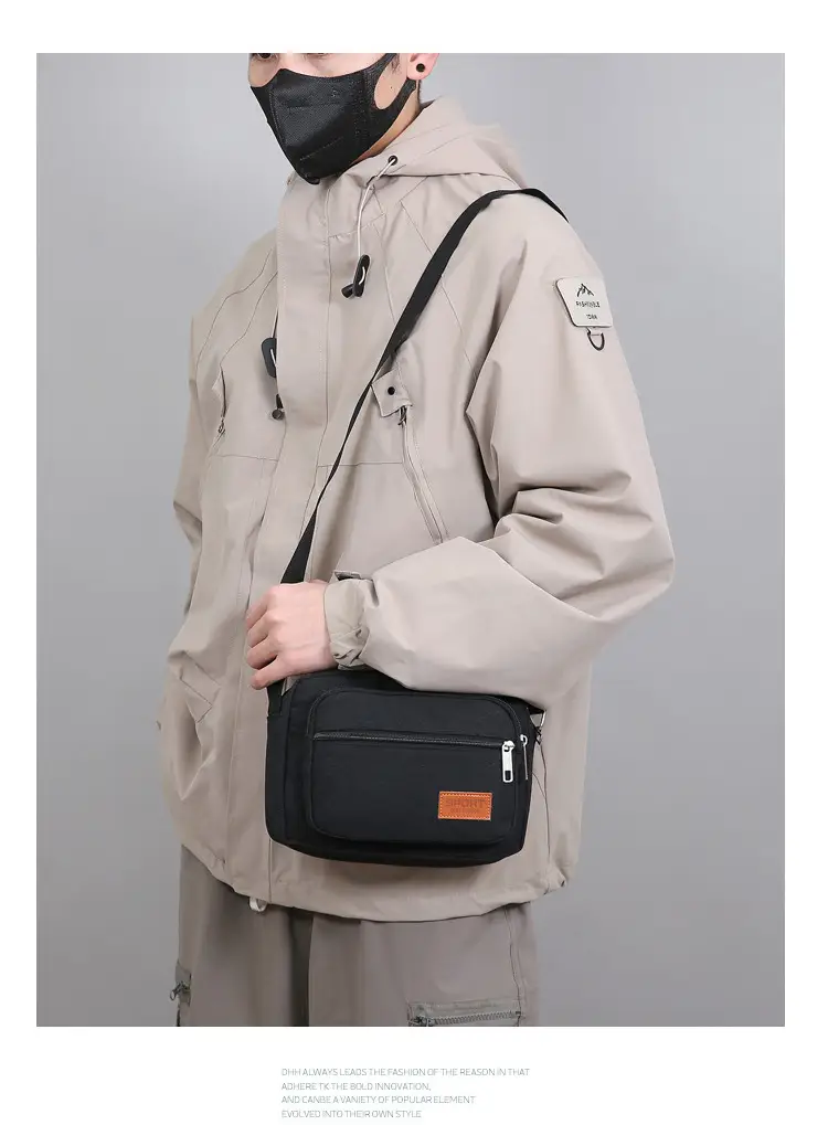 Men's Multi-Layer Shoulder Bag New Color Solid — feature 19