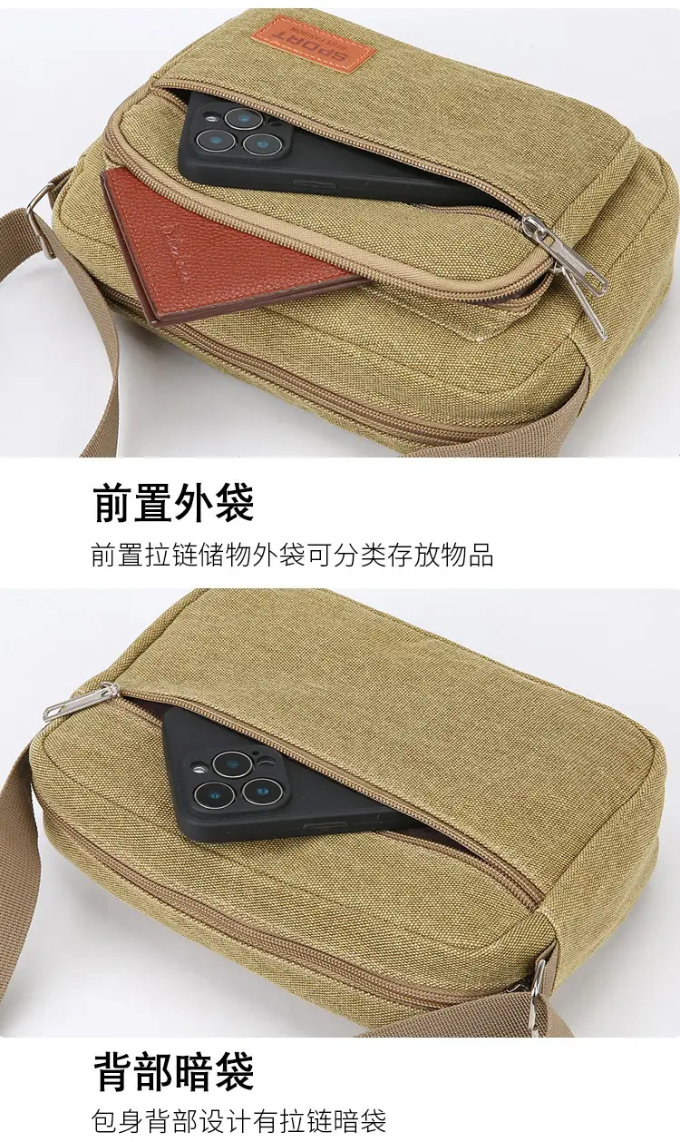 Men's Multi-Layer Shoulder Bag New Color Solid — feature 33