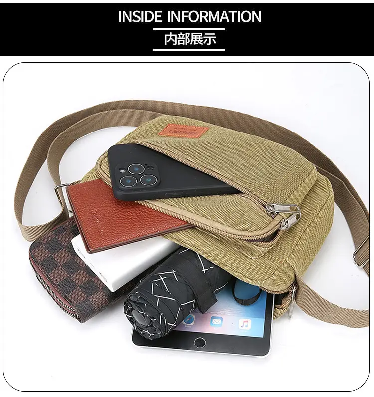 Men's Multi-Layer Shoulder Bag New Color Solid — feature 35
