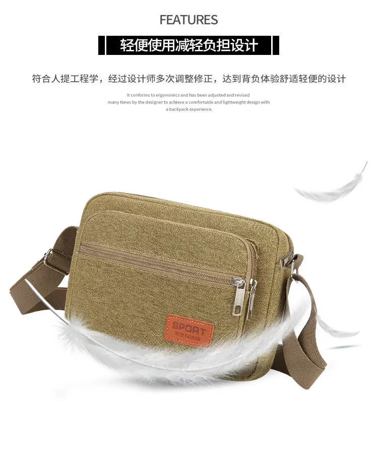 Men's Multi-Layer Shoulder Bag New Color Solid — feature 5