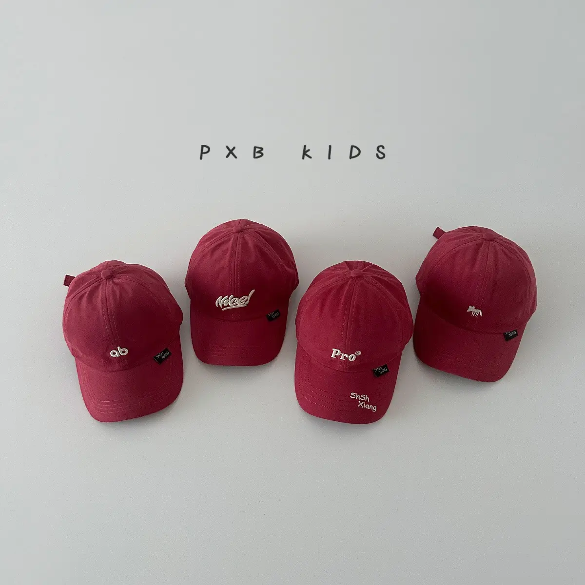 Burgundy Embroidered Baseball Cap for Kids Spring Autumn - Image 7