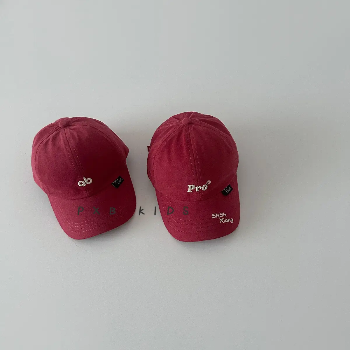 Burgundy Embroidered Baseball Cap for Kids Spring Autumn - Image 8
