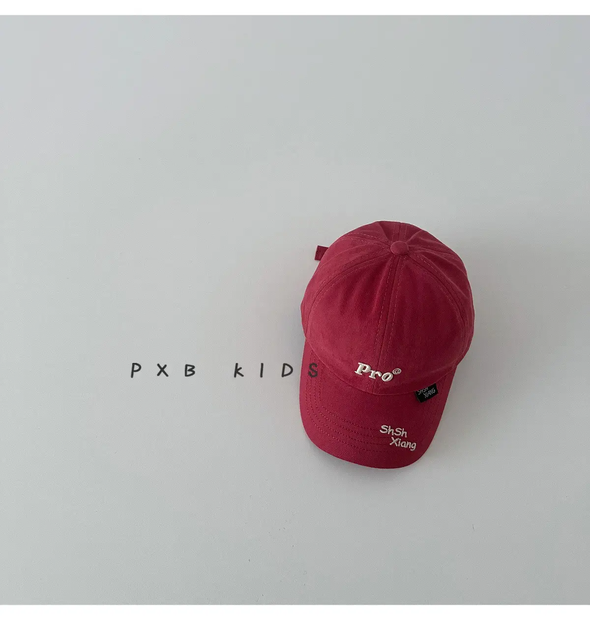 Burgundy Embroidered Baseball Cap for Kids Spring Autumn — feature 12