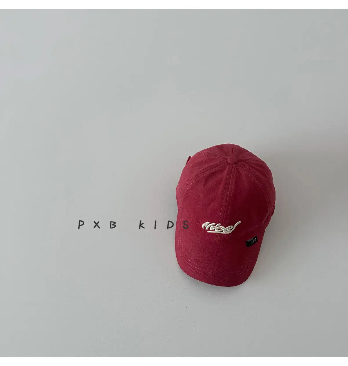Burgundy Embroidered Baseball Cap for Kids Spring Autumn — feature 15