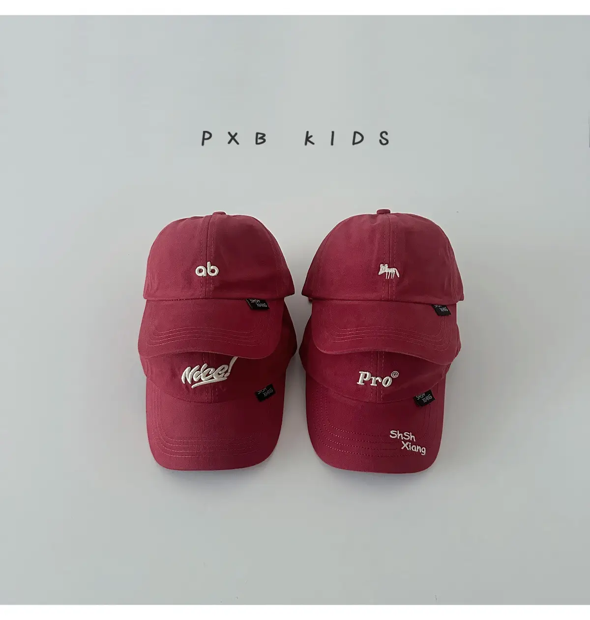 Burgundy Embroidered Baseball Cap for Kids Spring Autumn — feature 3