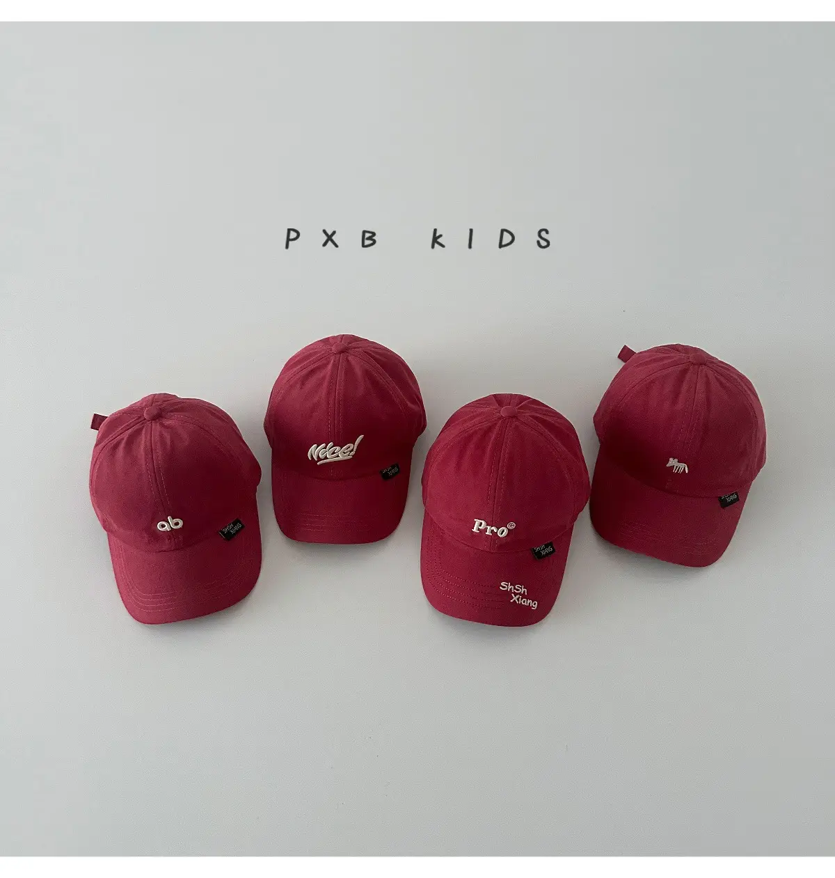 Burgundy Embroidered Baseball Cap for Kids Spring Autumn — feature 4